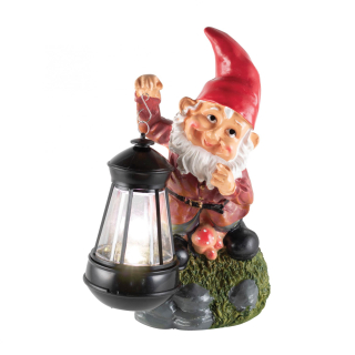 Solárne led svietidlo trpaslík s lampášikom 1x RGB LED meniaca farbu 0,1W IP44